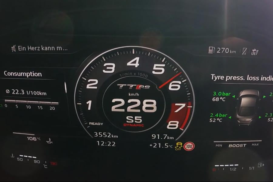 Απογείωση 0-230 χλμ. με Audi TT RS 400 PS