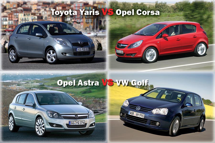Corsa VS Yaris & Astra VS Golf του 2007