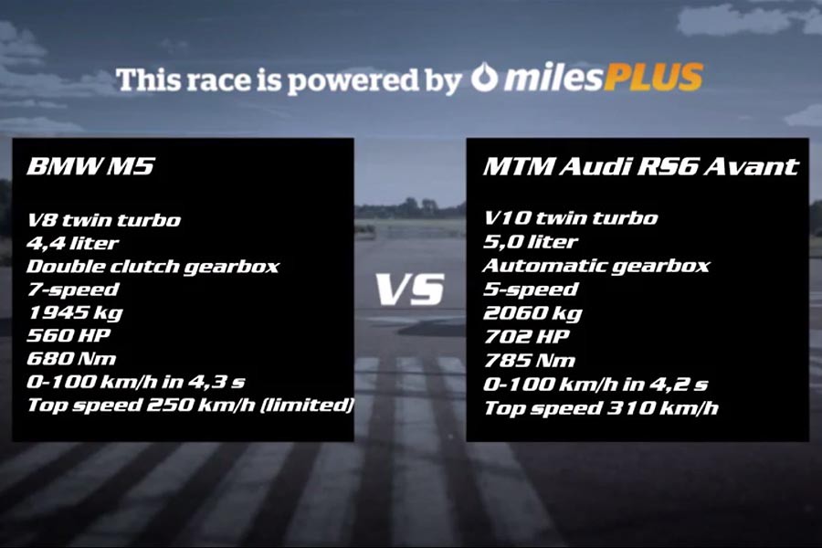 BMW M5 560 HP VS MTM Audi RS6 Avant 702 HP (video)