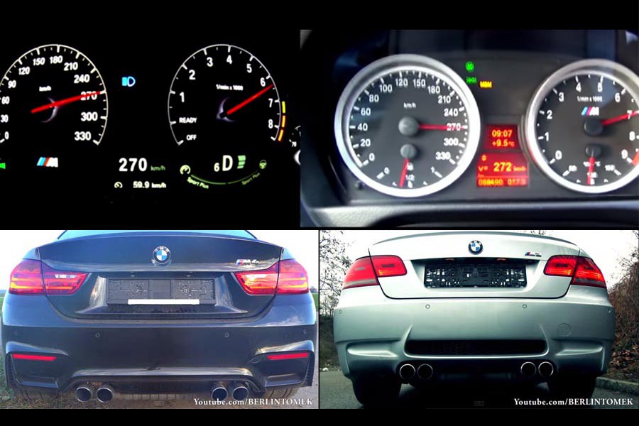 BMW M4 vs M3 E92 σύγκριση επιτάχυνσης και ήχου (video)