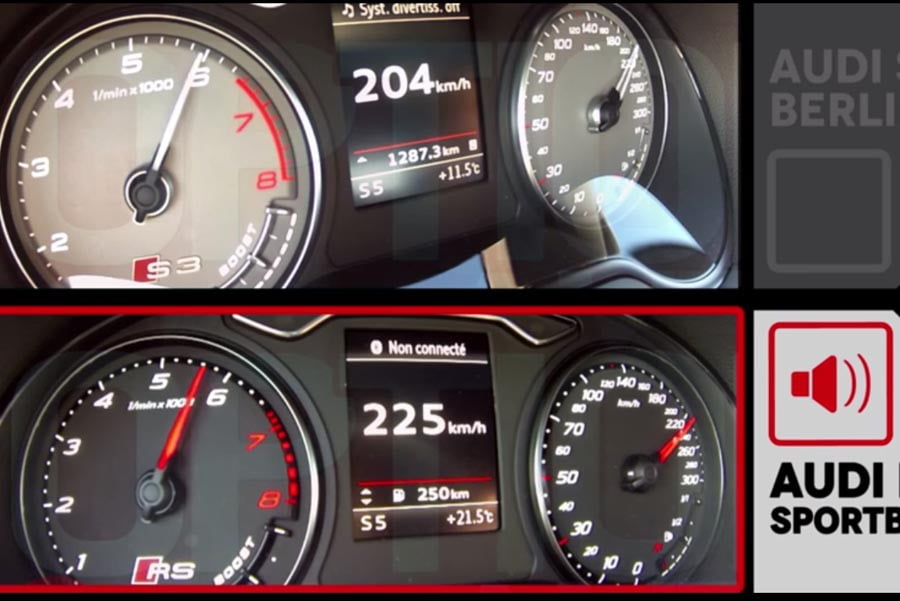 Audi S3 vs RS 3 κοντράρονται στα 0-225 χλμ./ώρα (video)