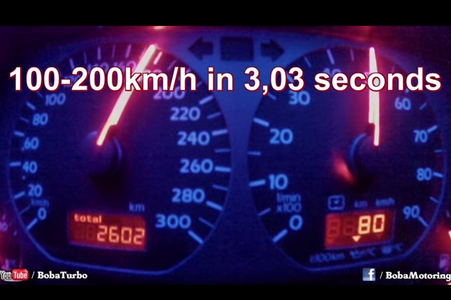 VW Golf Mk2 1.233hp επιταχύνει στα 100-200 χλμ./ώρα σε 3 δλ.!