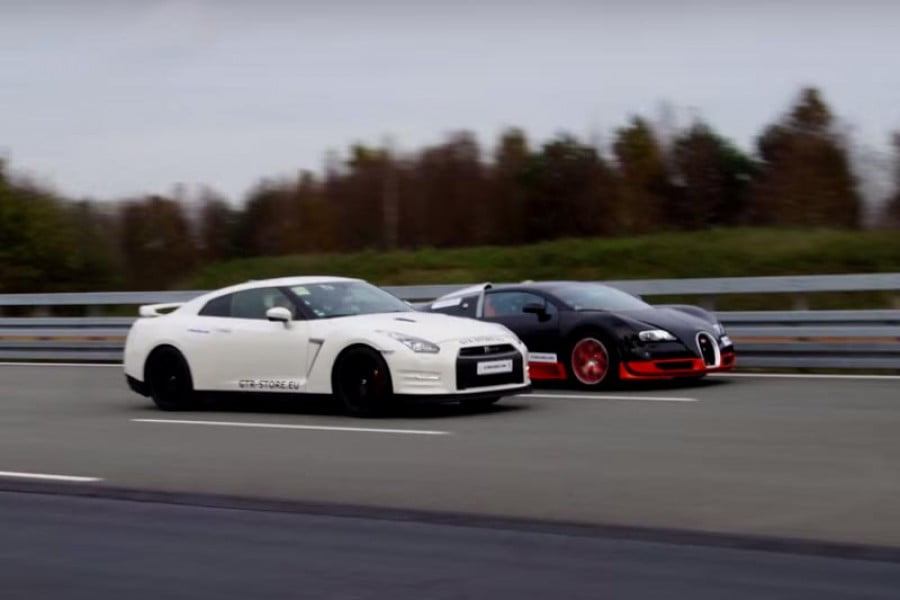 Nissan GT-R 1.200hp τα βάζει με Bugatti Veyron 1.200hp (video)