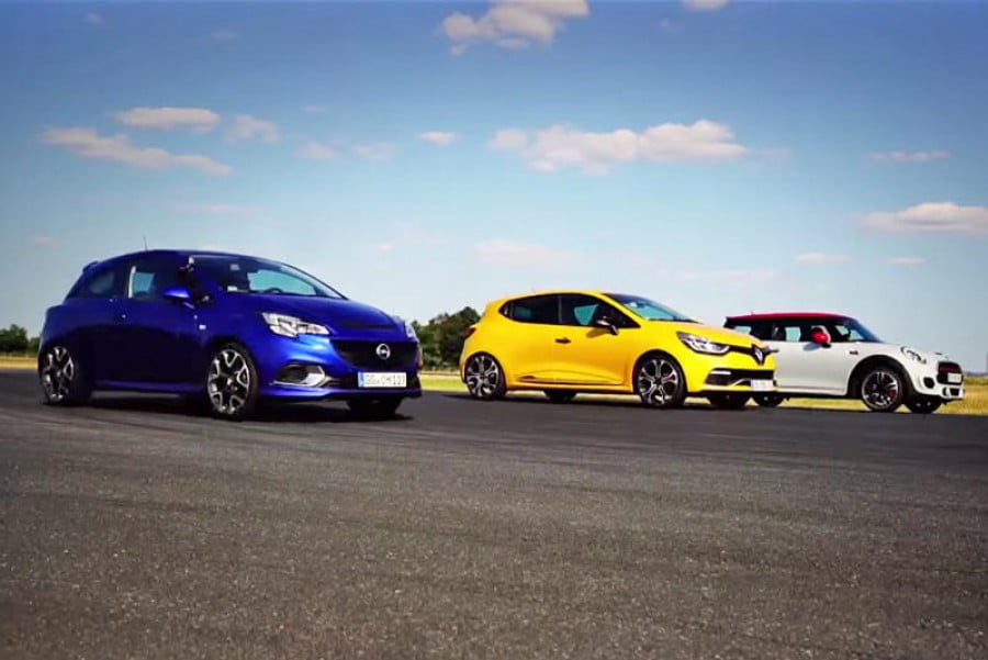 Εκκίνηση με: Clio RS Trophy vs MINI JCW vs Corsa OPC (video)