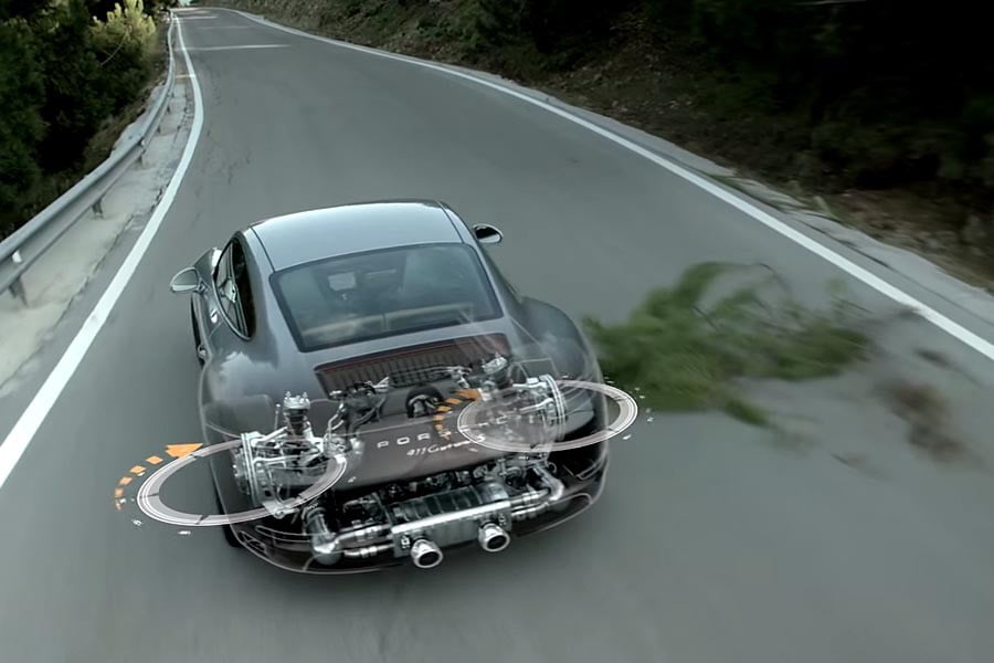 Πως στρίβουν οι πίσω τροχοί στη νέα Porsche 911 Carrera S (video)