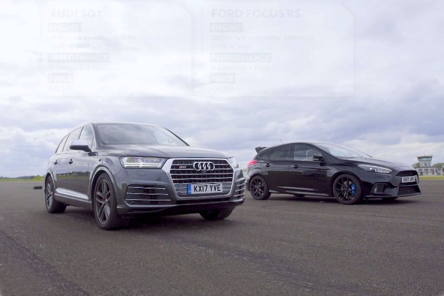 Ανατρεπτική κόντρα Audi SQ7 vs Ford Focus RS (+video)