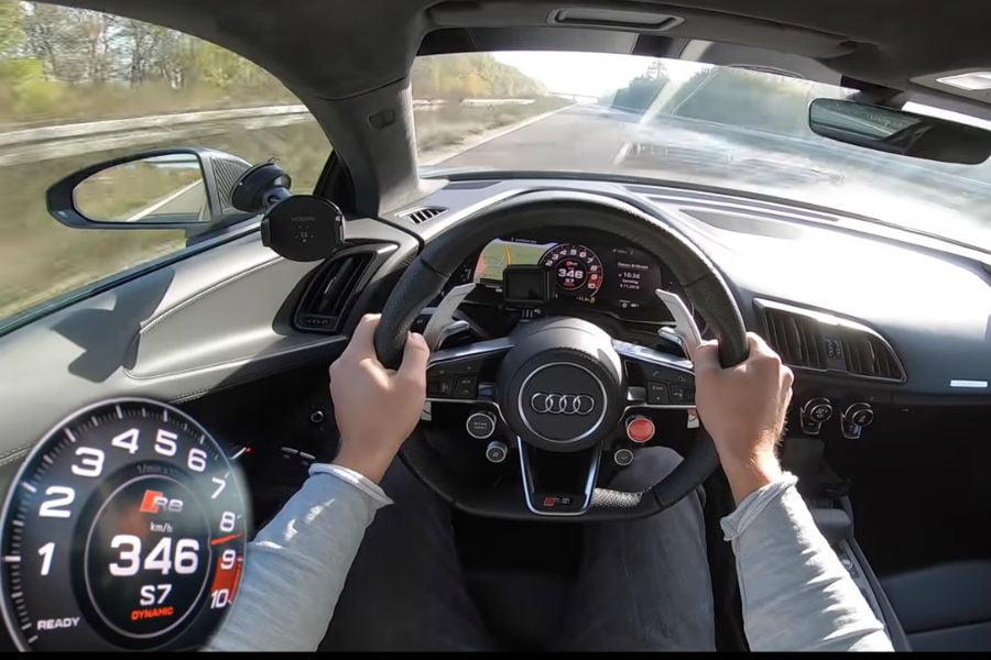 Audi R8 1.000 ίππων πιάνει 350 χλμ./ώρα στην Autobahn (+video)