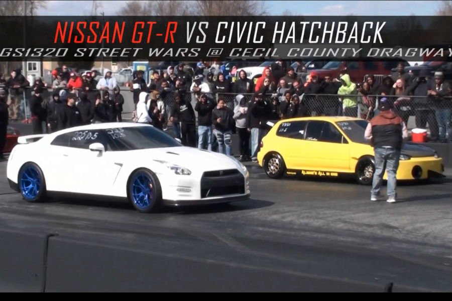 Honda Civic Turbo «ξυρίζει» Nissan GT-R (+video)
