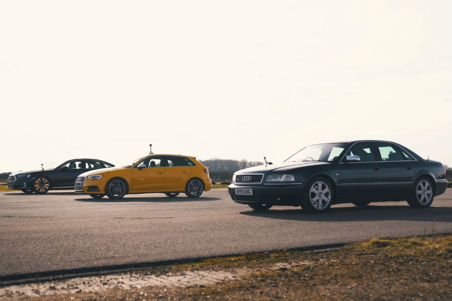 Audi S8 1ης γενιάς τα βάζει με S3 και Α8 V6 TDI (+video)