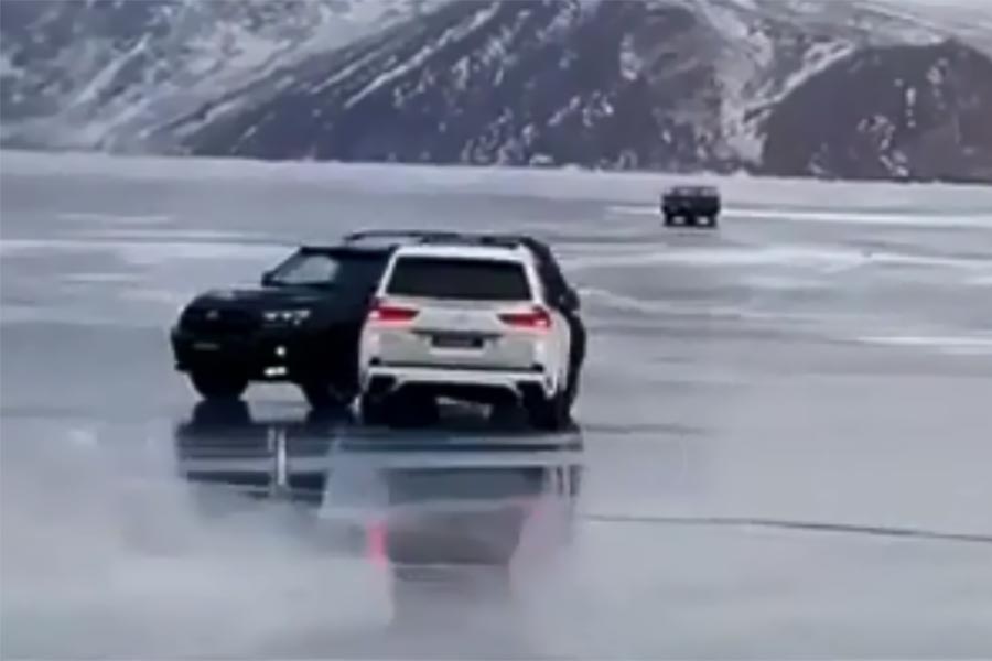 Drift σε παγωμένη λίμνη πήγε τελείως στραβά (+video)