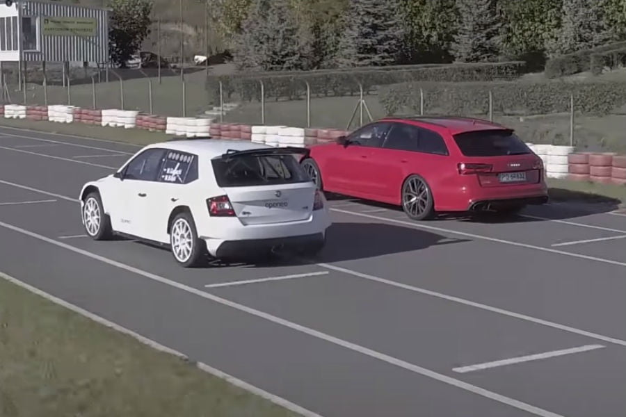 Audi RS 6 συντρίβει αγωνιστική Skoda Fabia (+video)