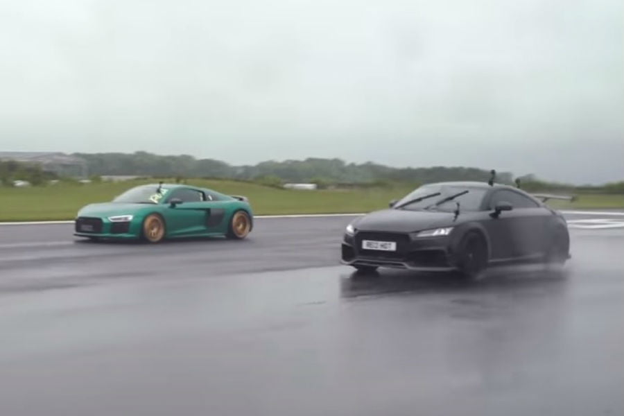 Σπαραγμός μεταξύ Audi TT RS-R και R8 (+video)