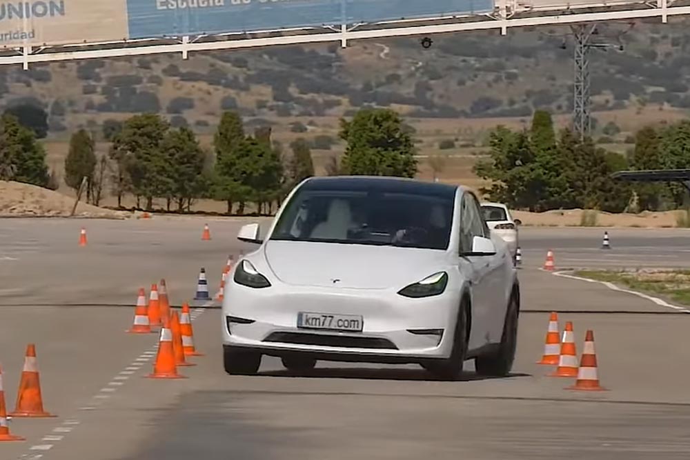 Χαλαρά το Tesla Model Y στον τάρανδο (+video)