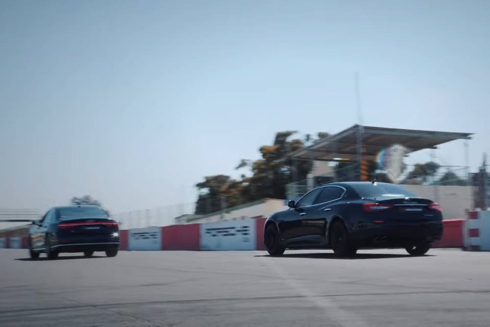 Audi S8 αφήνει σύξυλη Maserati Quattroporte (+video)