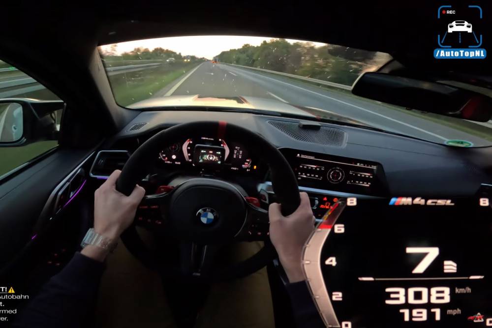 BMW M4 CSL ξεπιάνεται στην autobahn (+video)