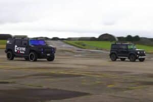 Suzuki Jimny & Hummer στην πιο αταίριαστη κόντρα (+video)