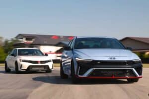 elantra n vs civic type r track test