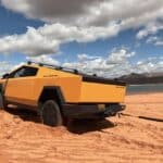 cybertruck stuck in sand (3)