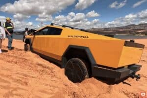 cybertruck stuck in sand (5)