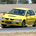mitsubishi evo 8 turning