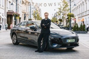 Miko Marczyk with the Audi A6 Sportback e-tron performance